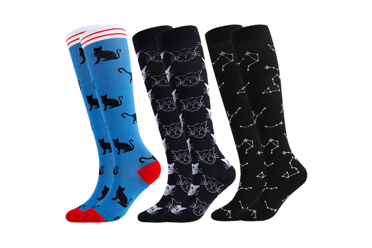 Compression Socks Women Men Circulation 3 Pairs for Athletic Running Cycling