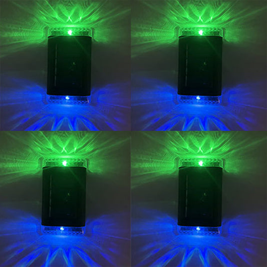 Solar Wall Light 4Pcs Solar Step Lights Wall Lamp Garden Yard Light Outdoor Decor -Multicolor