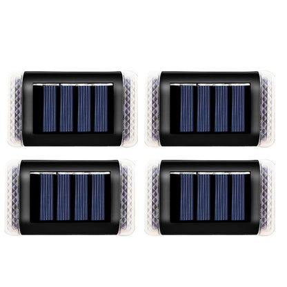 Solar Wall Light 4Pcs Solar Step Lights Wall Lamp Garden Yard Light Outdoor Decor -Warm white