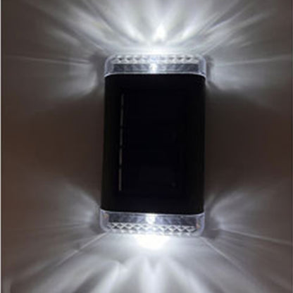Solar Wall Light 4Pcs Solar Step Lights Wall Lamp Garden Yard Light Outdoor Decor -White