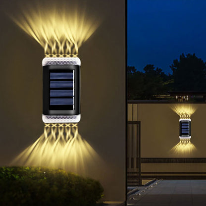 Solar Wall Light 4Pcs Solar Step Lights Wall Lamp Garden Yard Light Outdoor Decor -Warm white