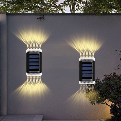 Solar Wall Light 4Pcs Solar Step Lights Wall Lamp Garden Yard Light Outdoor Decor -Warm white