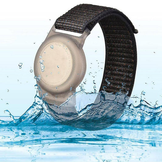 Wristband for Airtag Watch Band Bracelet Strap Holder Protective Case for Child Adult -Black