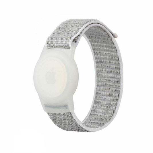 Wristband for Airtag Watch Band Bracelet Strap Holder Protective Case for Child Adult -Light grey