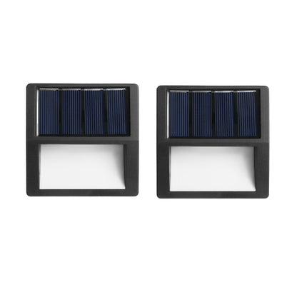 Solar Wall Light 4Pcs Solar Step Lights Fence Lamp Garden Yard Light Outdoor Decor Light Garden Wall Lamp -White