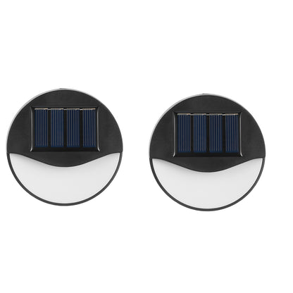 Solar Wall Light 4Pcs Solar Step Lights Fence Lamp Garden Yard Light Outdoor Decor Light Garden Wall Lamp -Warm