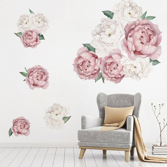 Self Adhesive Peony Flower Wall Sticker Wallpaper
