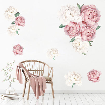 Self Adhesive Peony Flower Wall Sticker Wallpaper