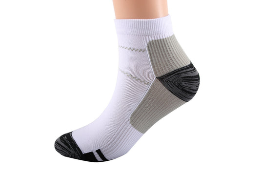 Unisex Breathable Sport Socks Men's Cycling and Running Compression Socks-Gray