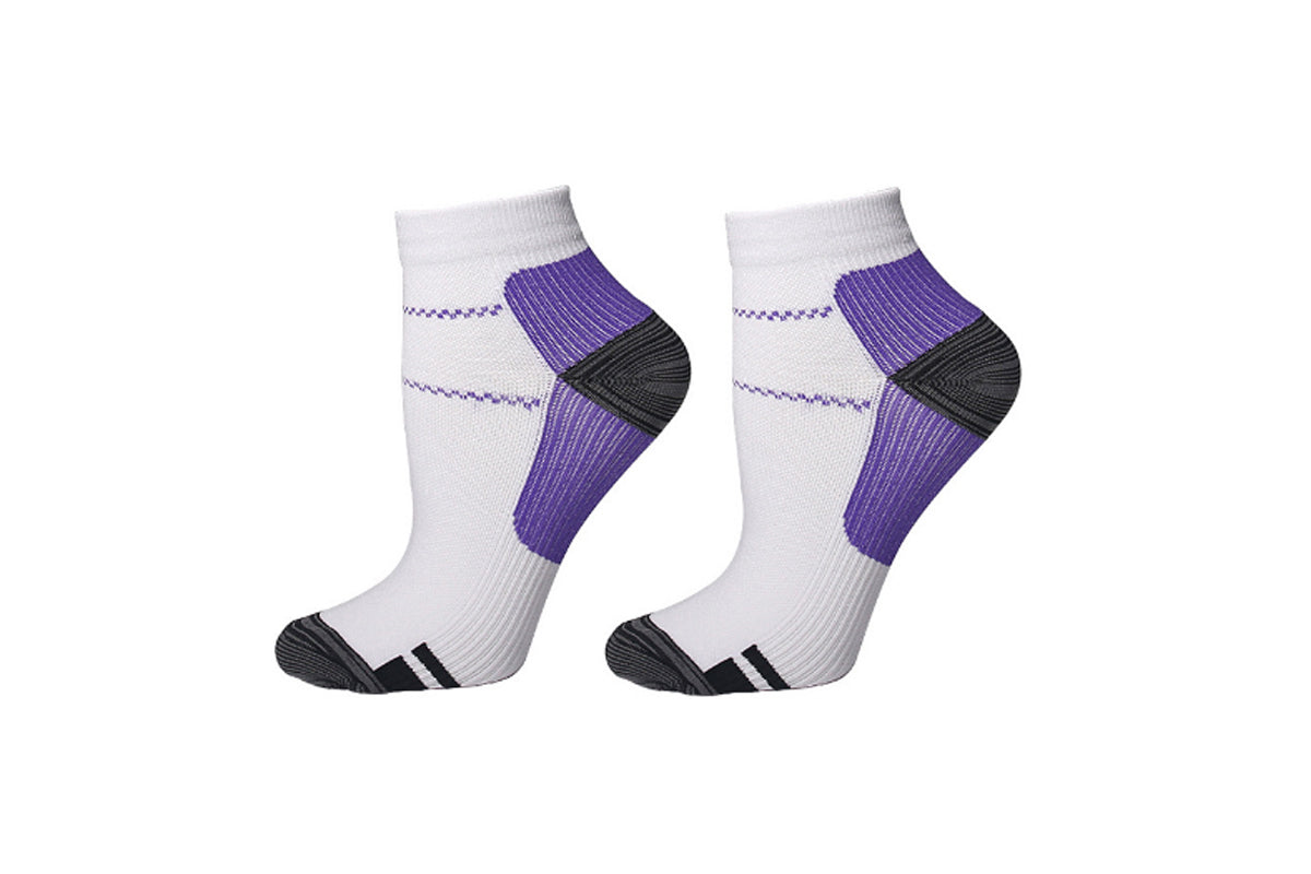 Unisex Breathable Sport Socks Men's Cycling and Running Compression Socks-Purple