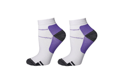 Unisex Breathable Sport Socks Men's Cycling and Running Compression Socks-Purple