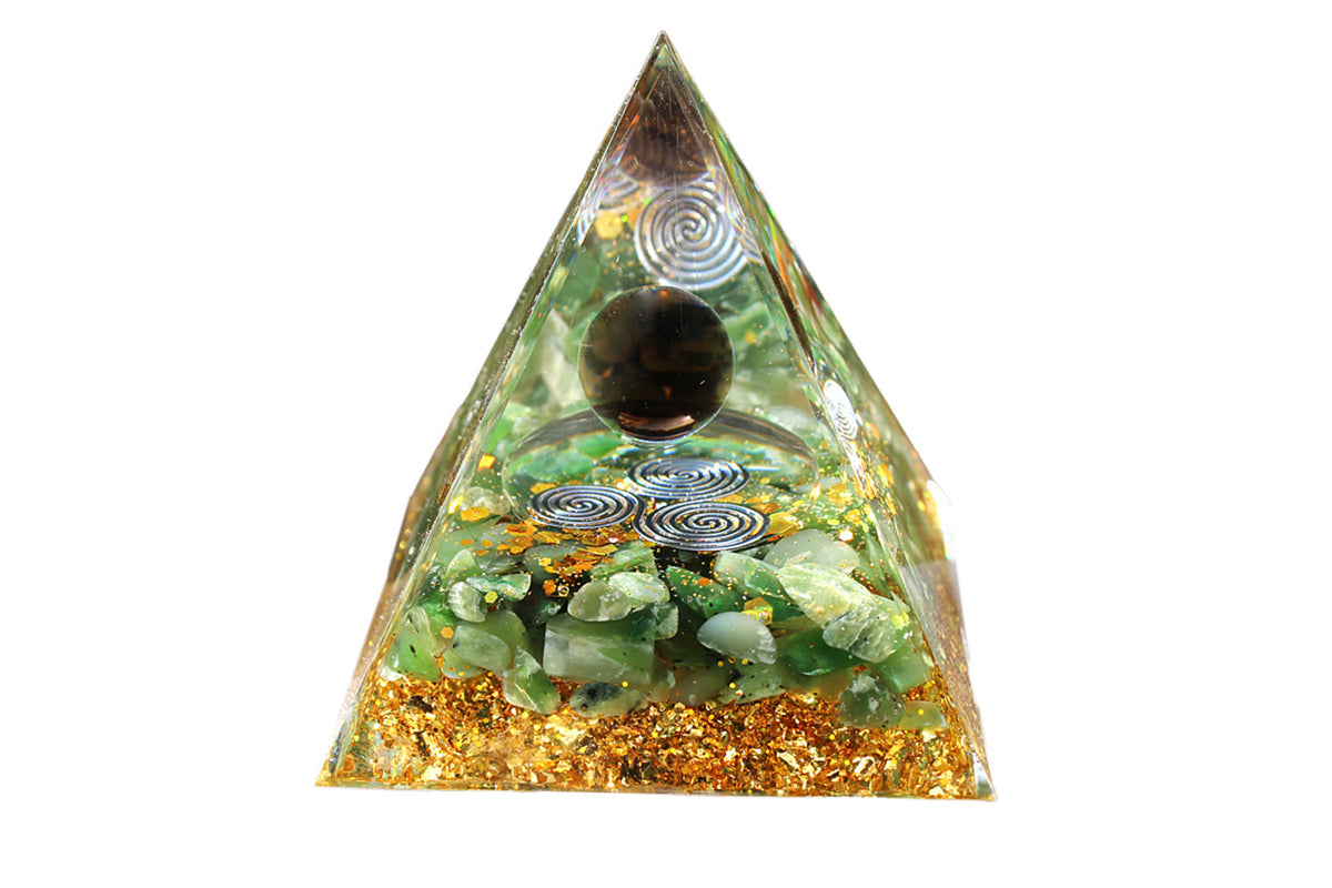 Orgonite Pyramid For Positive Energy Chakra Healing Crystal And Stone Orgone-Green Crystal