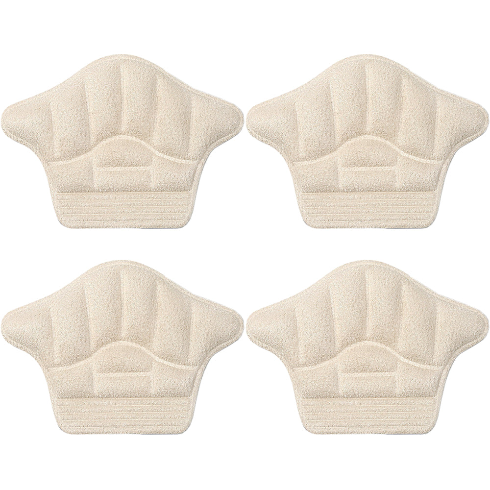 4 Pairs Self Adhesive Heel Cushion Pads for Loose Shoes Apricot