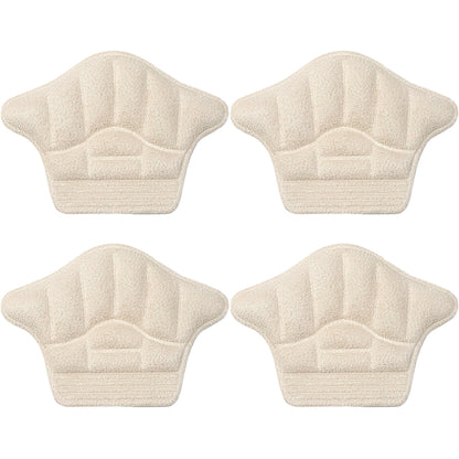 4 Pairs Self Adhesive Heel Cushion Pads for Loose Shoes Apricot
