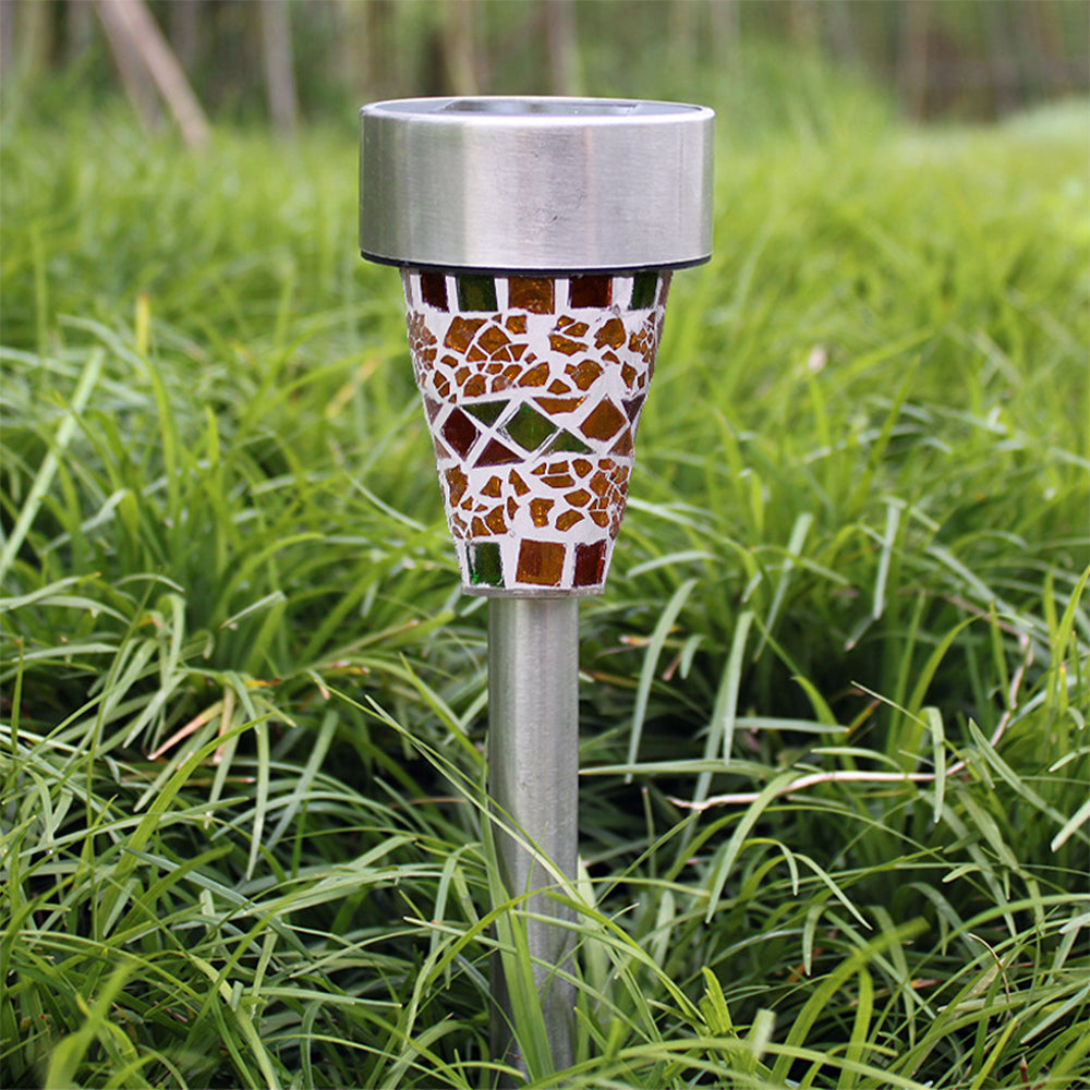 3Pcs 
Solar Mosaic Lamp Ground Light Patio Stake Walkway Outdoor Garden Decor