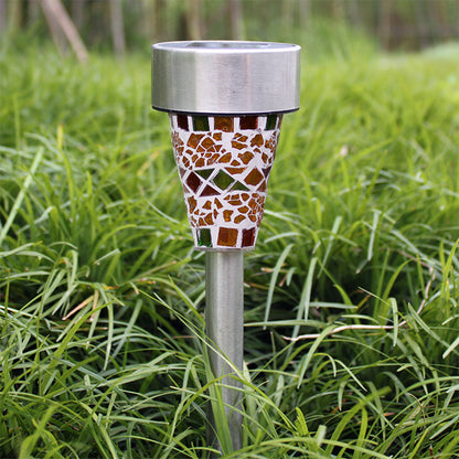 3Pcs 
Solar Mosaic Lamp Ground Light Patio Stake Walkway Outdoor Garden Decor