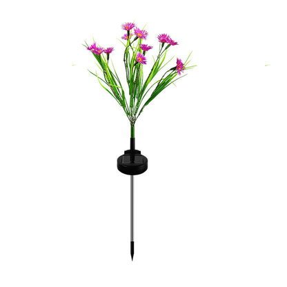 2Pcs Solar Lamp Daisy Ground Light Patio Stake Walkway Outdoor Garden Decor -Rose red