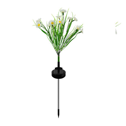 2Pcs Solar Lamp Daisy Ground Light Patio Stake Walkway Outdoor Garden Decor -White