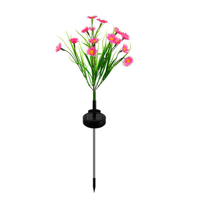 2Pcs Solar Lamp Daisy Ground Light Patio Stake Walkway Outdoor Garden Decor -Pink
