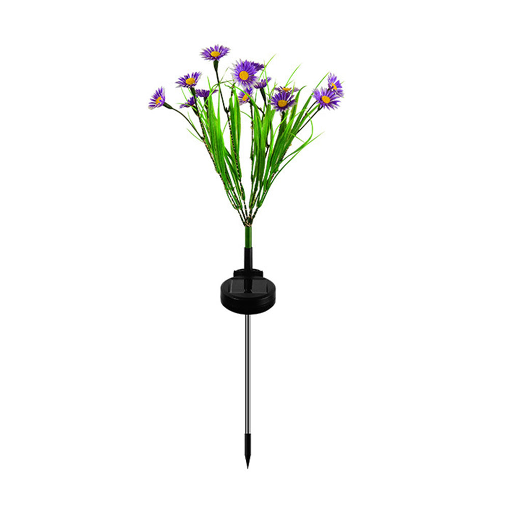 Solar Lamp Daisy Ground Light Patio Stake Walkway Outdoor Garden Decor -Purple