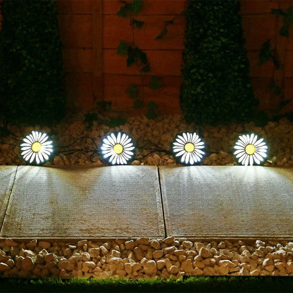 4 LED Solar Landscape Light Patio Walkway Ground Light Garden Decor - Daisy