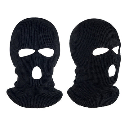 2Pcs Knitted Full Face Ski Mask Black and Navy Blue