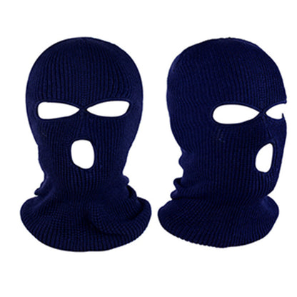 2Pcs Knitted Full Face Ski Mask Black and Navy Blue