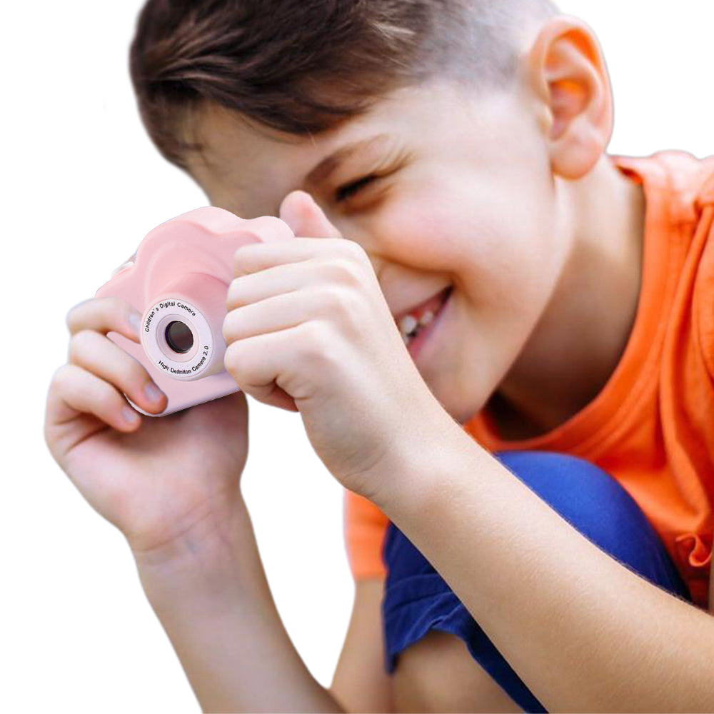 Toy Kids Dual Camera HD Action Camera Digital Camera with Video Recorder-Pink