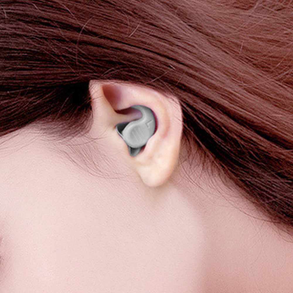 2 Pairs Ear Plugs for Sleeping Reusable Silicone Noise Reduction Ear Plugs for Noise Sensitivity Snore Travel -Grey and Purple