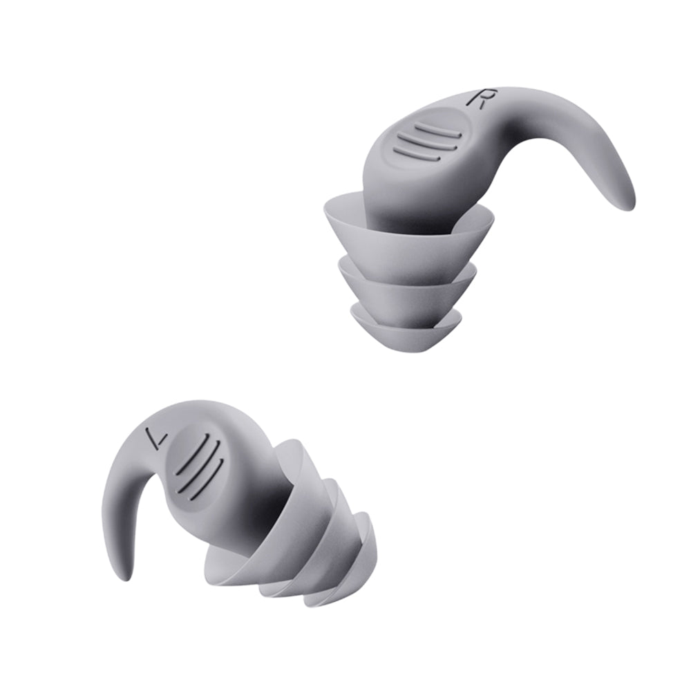 2 Pairs Ear Plugs for Sleeping Reusable Silicone Noise Reduction Ear Plugs for Noise Sensitivity Snore Travel -Grey and Purple