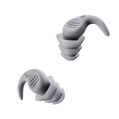 2 Pairs Ear Plugs for Sleeping Reusable Silicone Noise Reduction Ear Plugs for Noise Sensitivity Snore Travel -Grey and Purple