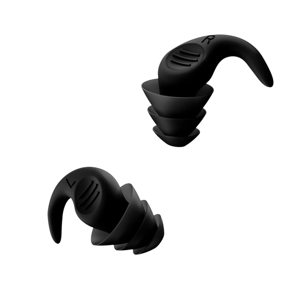 2 Pairs Ear Plugs for Sleeping Reusable Silicone Noise Reduction Ear Plugs for Noise Sensitivity Snore Travel -Black and Grey