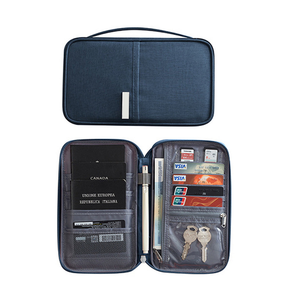 Water Resistant Travel Passport Holder Travel Document Organizer Wallet Holder Wallet -Navy