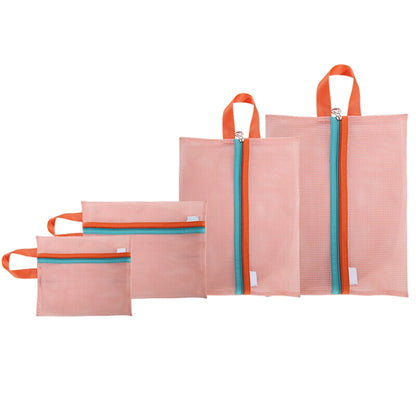 4Pcs Travel Storage Bag Travel Luggage Organiser Bag -Pink