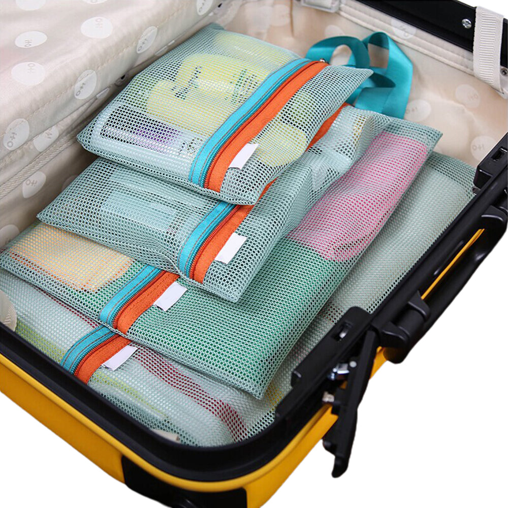 4Pcs Travel Storage Bag Travel Luggage Organiser Bag -Blue