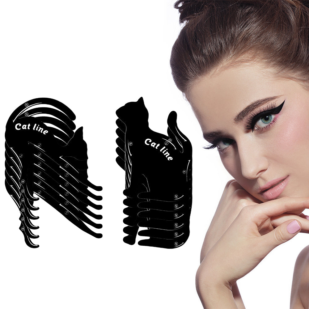 Set of 6 Pairs Cat Eye Line Tool Eyeliner Stencil Eyes Liner Model Template Makeup Tools