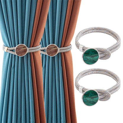 2 Pairs Curtain Tiebacks Curtain Holdbacks Coffee Green