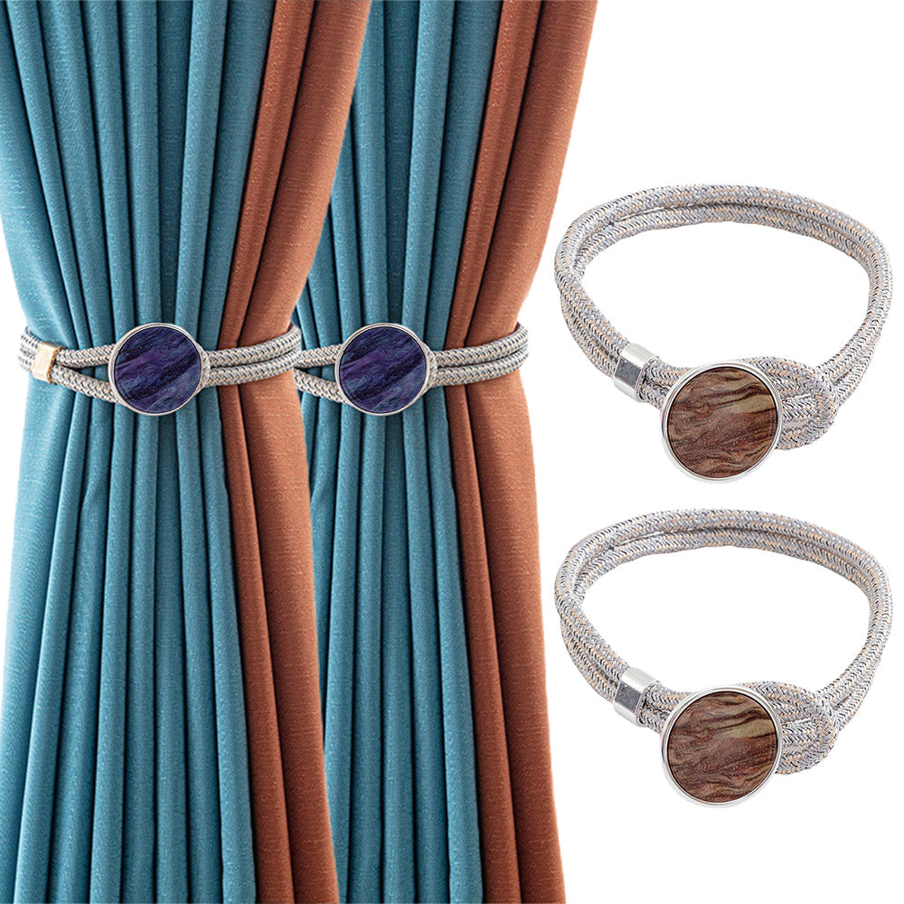 2 Pairs Curtain Tiebacks Curtain Holdbacks Coffee Royal Blue