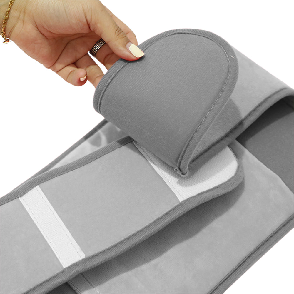 Hot Water Bag Warm Plush Hand Waist Warmer Cover Belt for Neck Hand -Silver grey