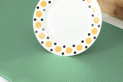 PU Leather Kitchen Rug Mats Durable Anti-Slip Absorbent Dirt-Resistant Kitchen Rug Mat-Green