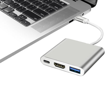 Type C to USB-C HDMI USB 3.0 Adapter Converter Cable 3 in 1 Hub For MacBook