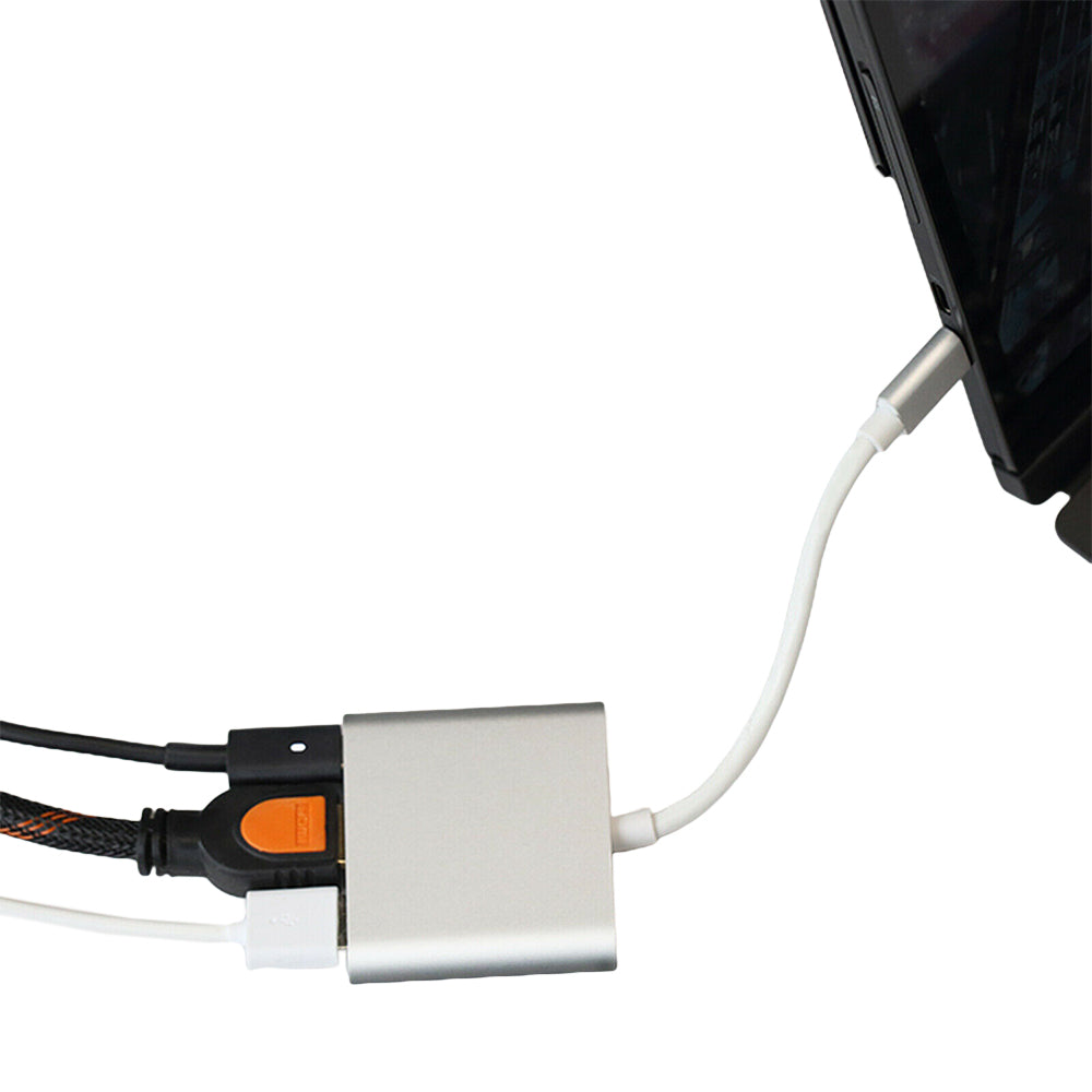 Type C to USB-C HDMI USB 3.0 Adapter Converter Cable 3 in 1 Hub For MacBook