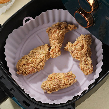 2Pcs FDA Certified Silicone Reusable Air Fryer Liner Baking Tray Mat - Pink