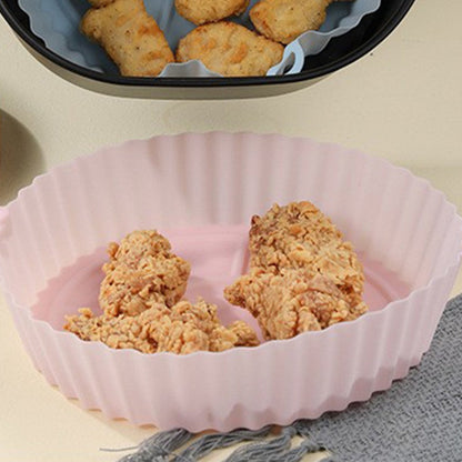 2Pcs FDA Certified Silicone Reusable Air Fryer Liner Baking Tray Mat - Pink