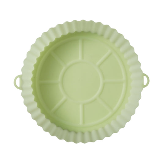 Silicone Air Fryer Liner Reusable Round Baking Tray Air Fryer Basket -Light green