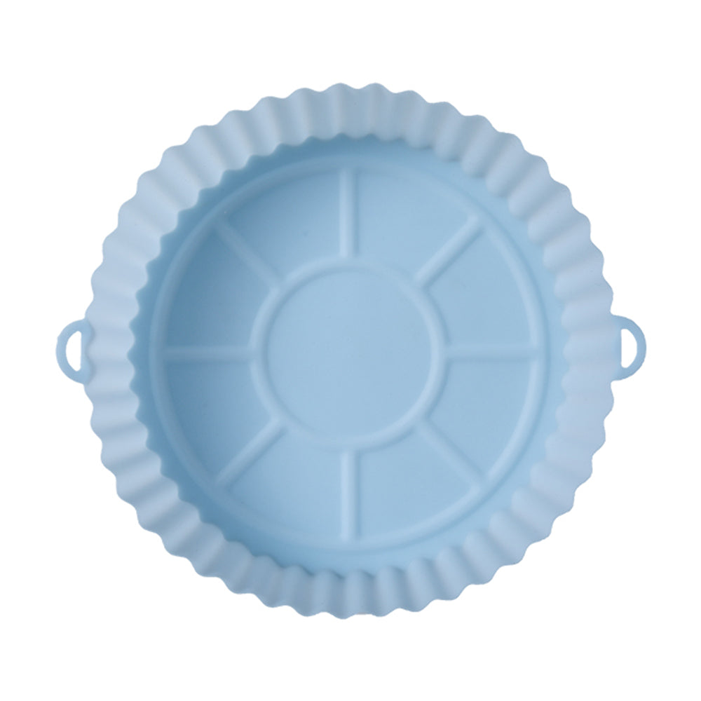 Silicone Air Fryer Liner Reusable Round Baking Tray Air Fryer Basket -Light blue