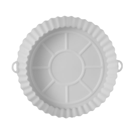 Silicone Air Fryer Liner Reusable Round Baking Tray Air Fryer Basket -White