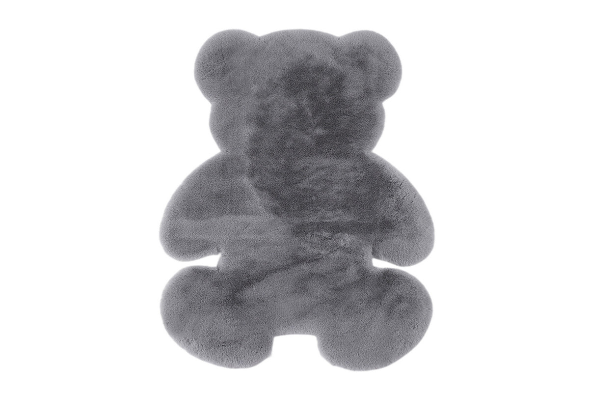 Bear Shaped Carpet Modern Luxury Plush Rugs for Living Room Home Decor-Gray