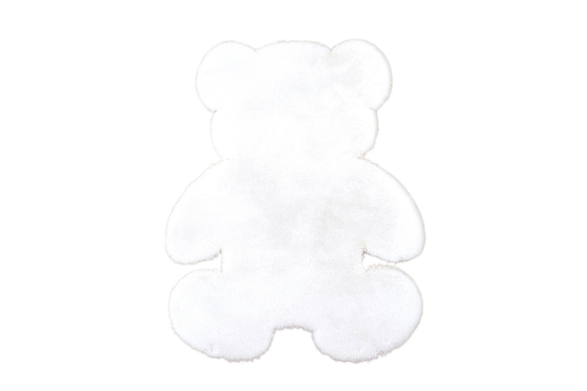 Bear Shaped Carpet Modern Luxury Plush Rugs for Living Room Home Decor-White