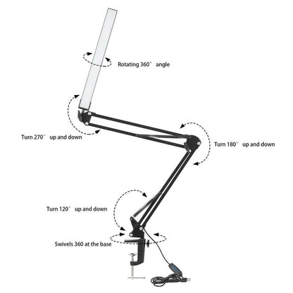 Foldable Clip On LED Desk Lamp Eye Protection Reading Lamp